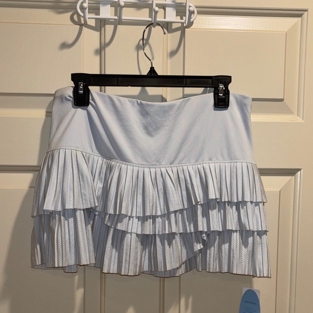 Lucky in Love Pale Blue Tiered Ruffle Mini Skirt